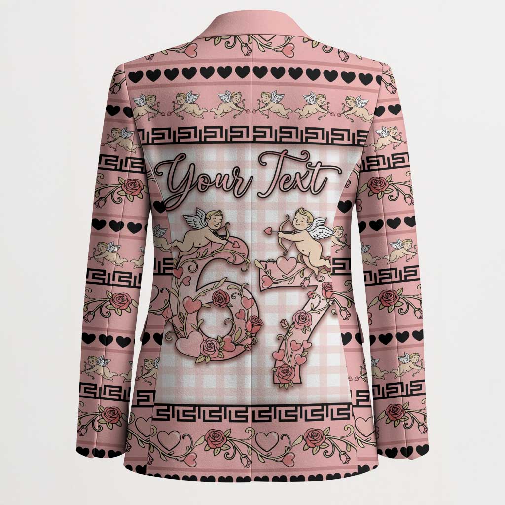 Personalized 67 Valentine's Day Blazer Vintage Rose And Cupid