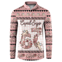 Personalized 67 Valentine's Day Button Sweatshirt Vintage Rose And Cupid