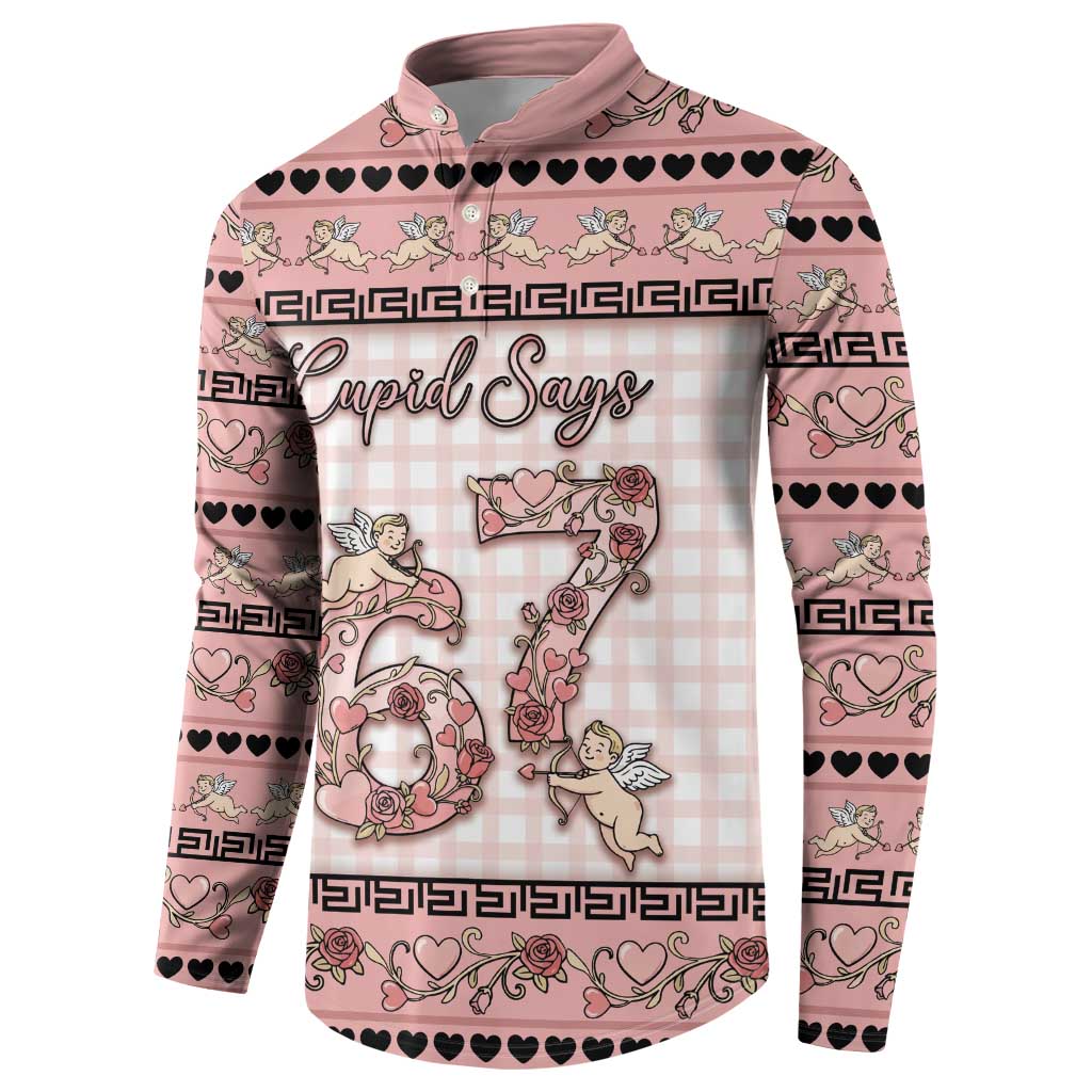 Personalized 67 Valentine's Day Button Sweatshirt Vintage Rose And Cupid
