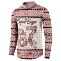 Personalized 67 Valentine's Day Button Sweatshirt Vintage Rose And Cupid