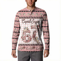 Personalized 67 Valentine's Day Button Sweatshirt Vintage Rose And Cupid