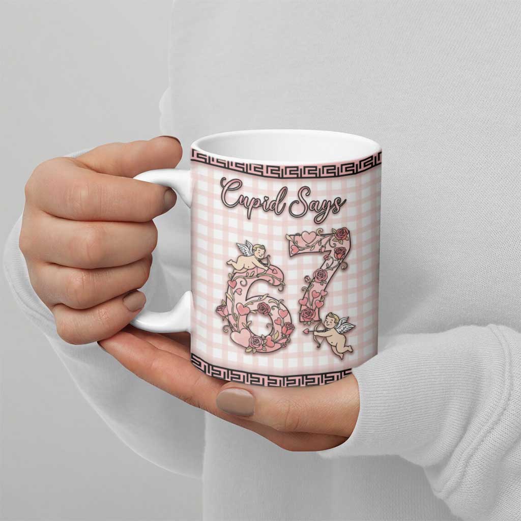 Personalized 67 Valentine's Day Ceramic Mug Vintage Rose And Cupid