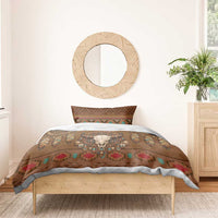 Bison Native American Bedding Set Tribal Feather Dreamcatcher Boho Style