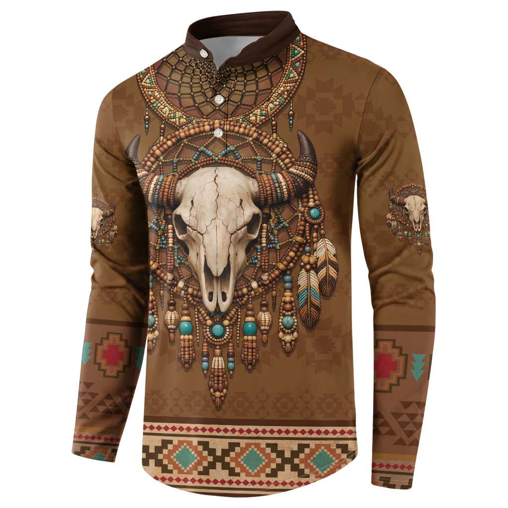 Bison Native American Button Sweatshirt Tribal Feather Dreamcatcher Boho Style