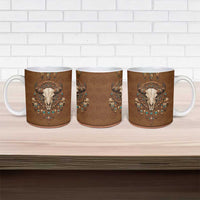 Bison Native American Ceramic Mug Tribal Feather Dreamcatcher Boho Style