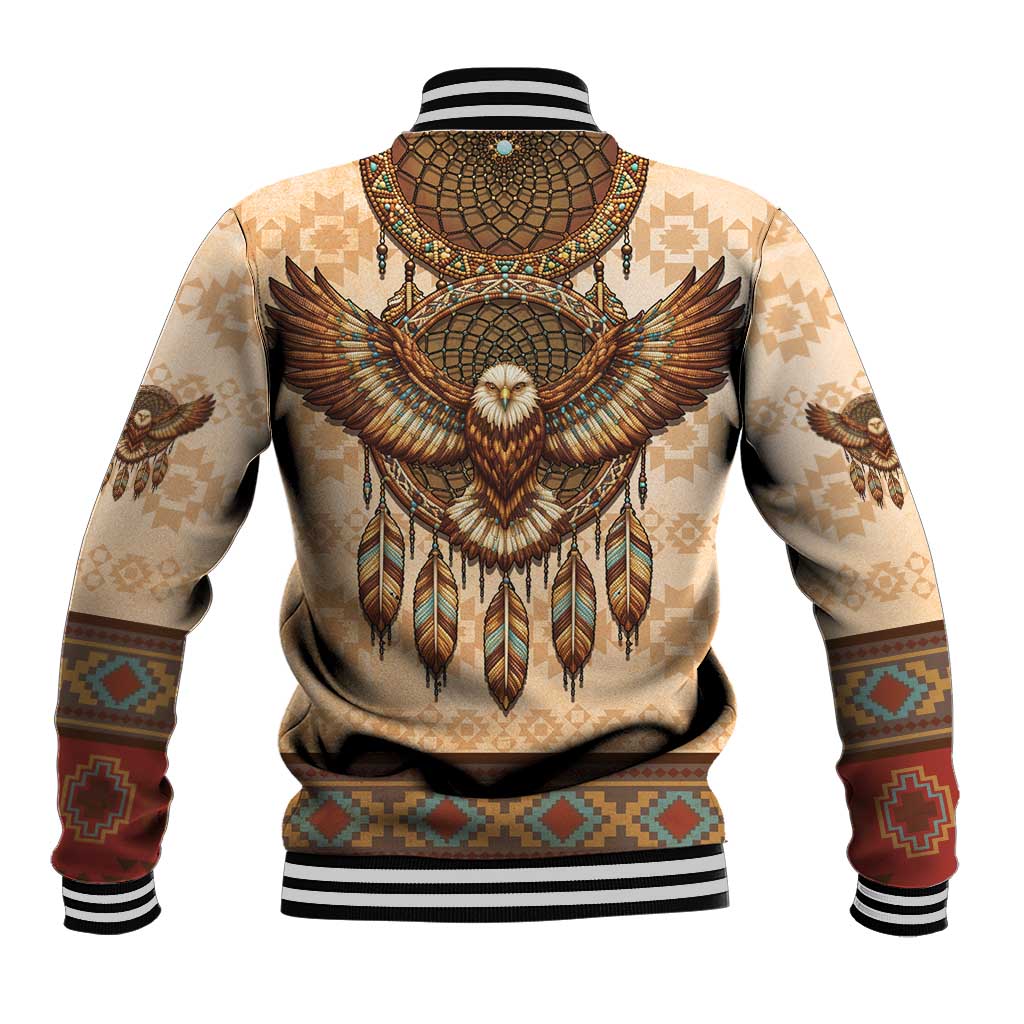 Eagle Native American Baseball Jacket Tribal Feather Dreamcatcher Boho Style