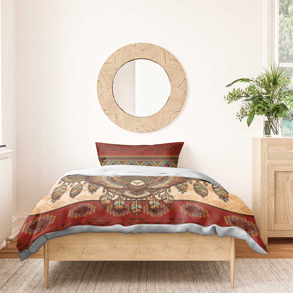 Eagle Native American Bedding Set Tribal Feather Dreamcatcher Boho Style