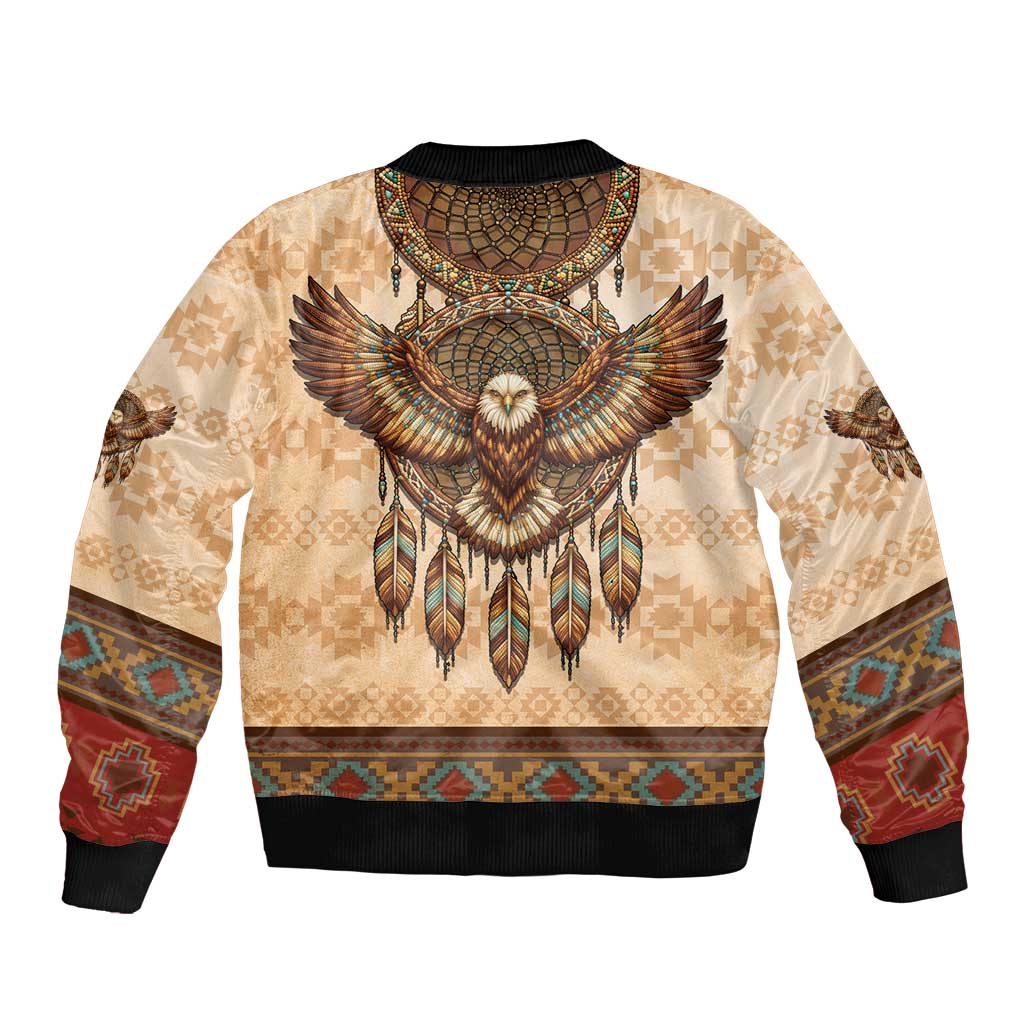 Eagle Native American Bomber Jacket Tribal Feather Dreamcatcher Boho Style
