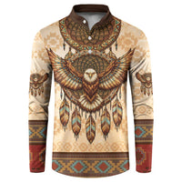 Eagle Native American Button Sweatshirt Tribal Feather Dreamcatcher Boho Style