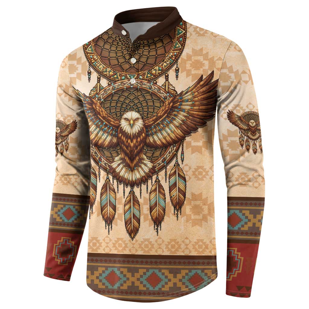 Eagle Native American Button Sweatshirt Tribal Feather Dreamcatcher Boho Style