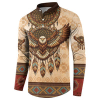 Eagle Native American Button Sweatshirt Tribal Feather Dreamcatcher Boho Style