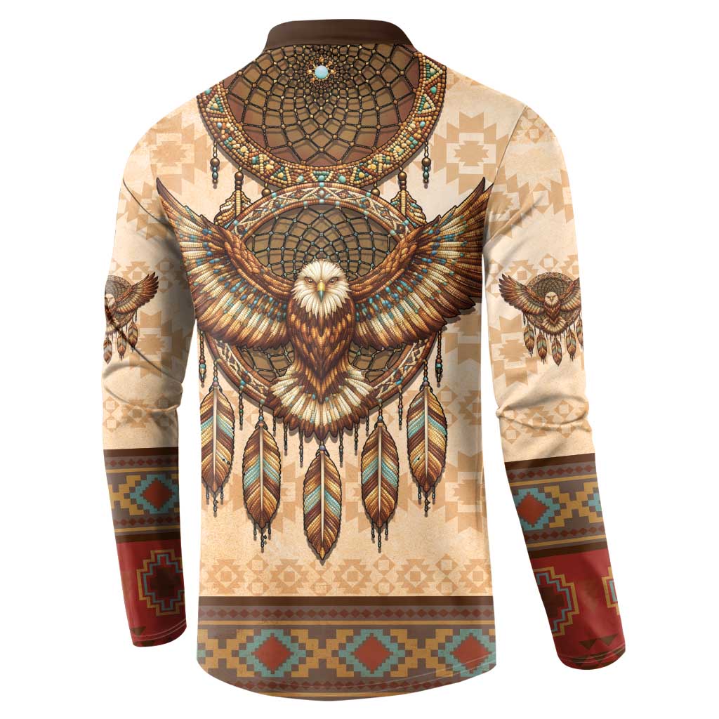 Eagle Native American Button Sweatshirt Tribal Feather Dreamcatcher Boho Style
