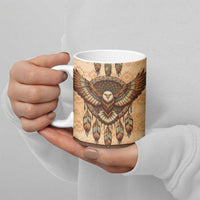 Eagle Native American Ceramic Mug Tribal Feather Dreamcatcher Boho Style