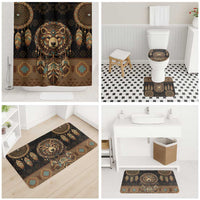Bear Native American Bathroom Set Tribal Feather Dreamcatcher Boho Style