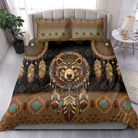 Bear Native American Bedding Set Tribal Feather Dreamcatcher Boho Style