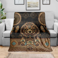 Bear Native American Blanket Tribal Feather Dreamcatcher Boho Style
