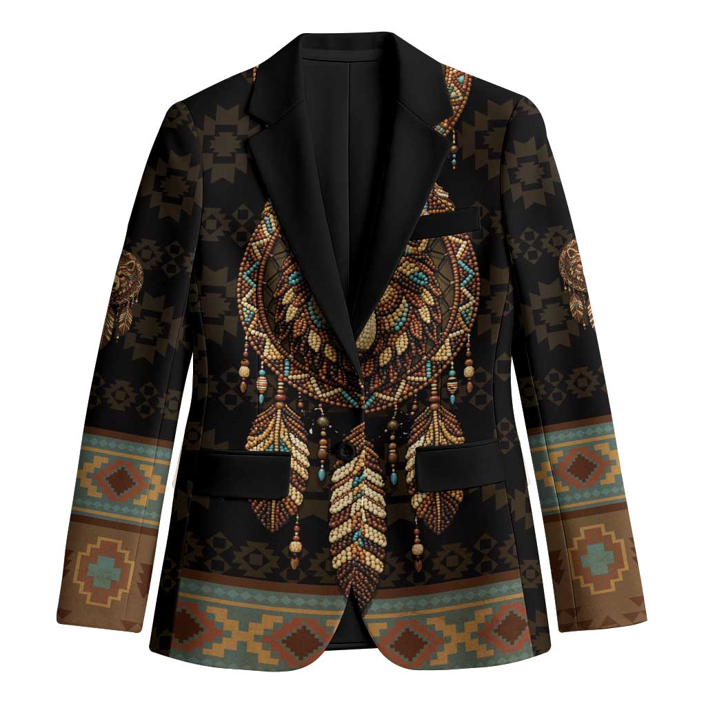 Bear Native American Blazer Tribal Feather Dreamcatcher Boho Style