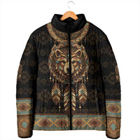 Bear Native American Padded Jacket Tribal Feather Dreamcatcher Boho Style