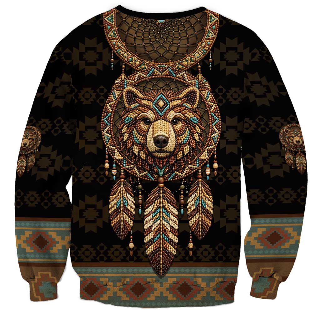 Bear Native American Sweatshirt Tribal Feather Dreamcatcher Boho Style