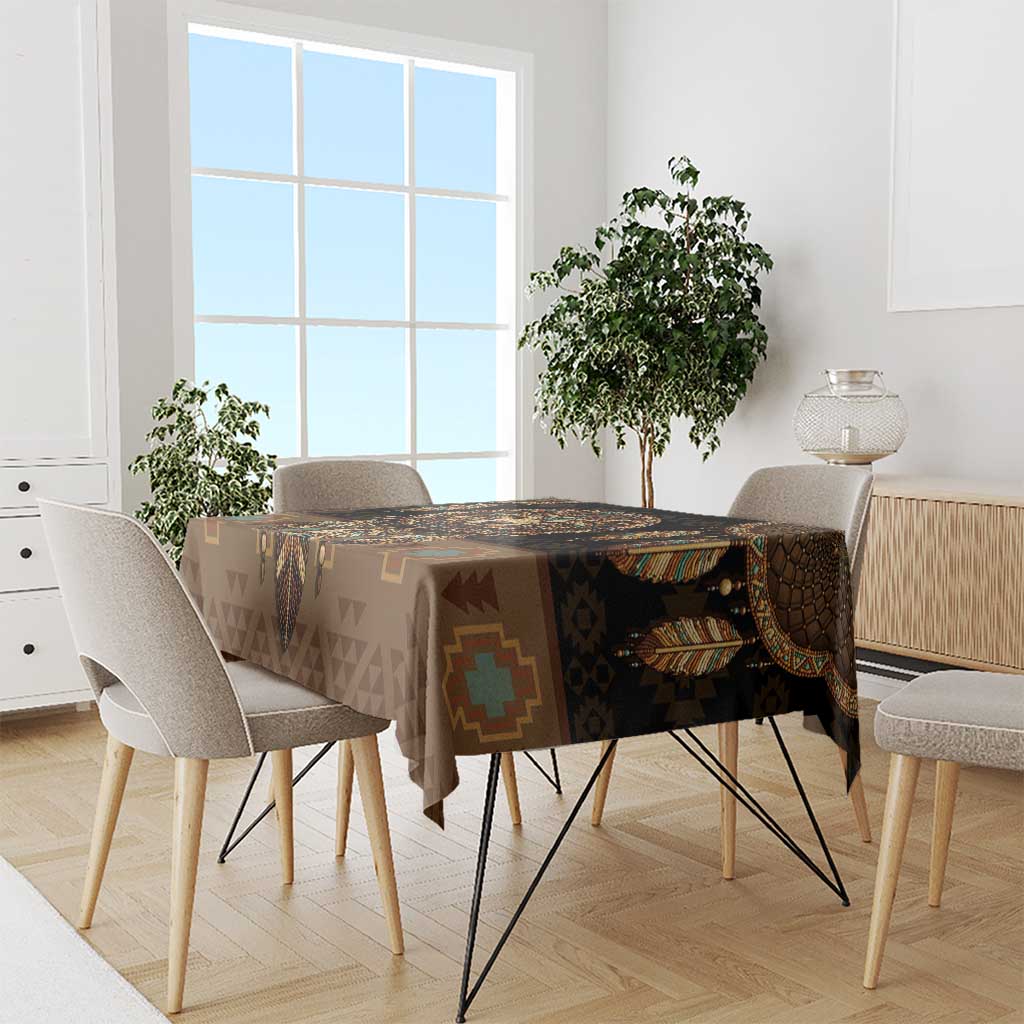 Bear Native American Tablecloth Tribal Feather Dreamcatcher Boho Style