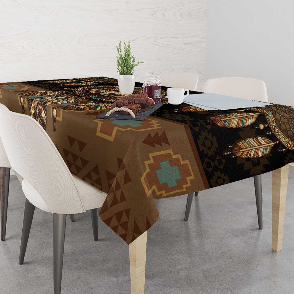 Bear Native American Tablecloth Tribal Feather Dreamcatcher Boho Style