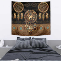 Bear Native American Tapestry Tribal Feather Dreamcatcher Boho Style