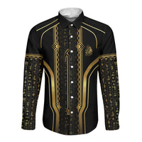 Personalized Egypt Was Sceptre Long Sleeve Button Shirt Gold Pharaoh Patterns