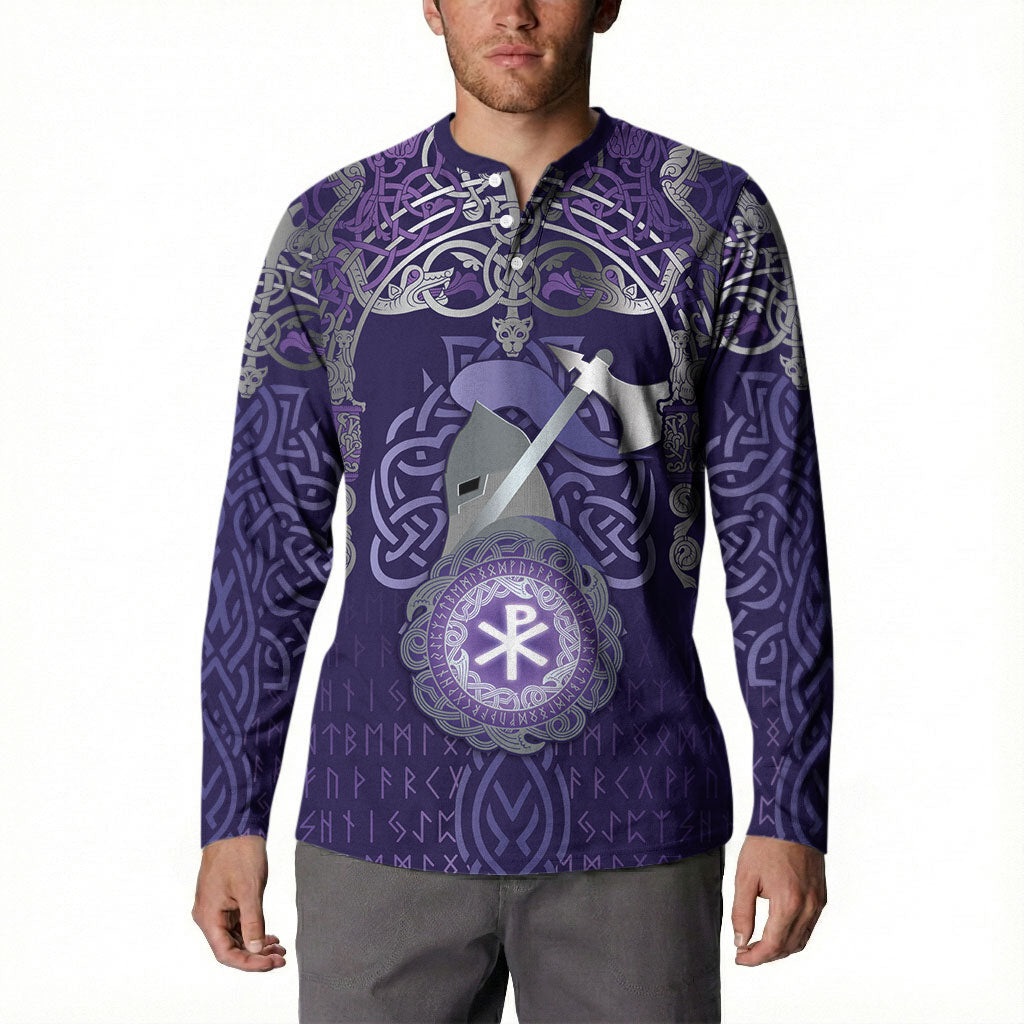 Vikings The Varangian Guard Button Sweatshirt Ancient Chi Rho Symbols