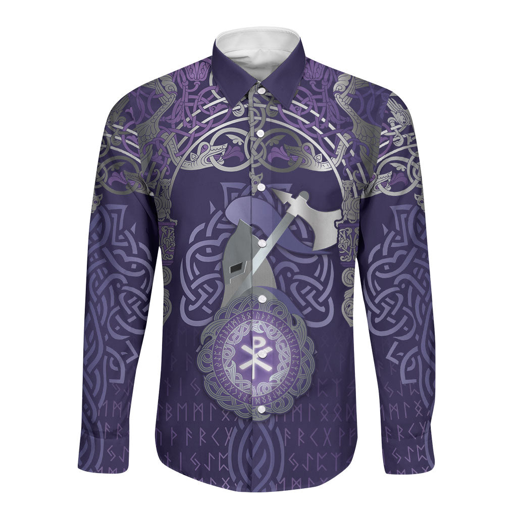 Vikings The Varangian Guard Long Sleeve Button Shirt Ancient Chi Rho Symbols