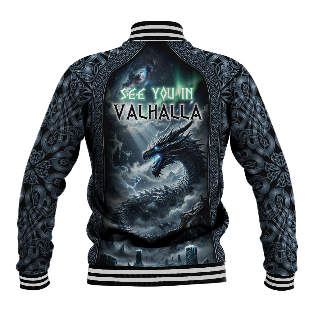 Dark Vikings Baseball Jacket Norse Dragon Nidhogg