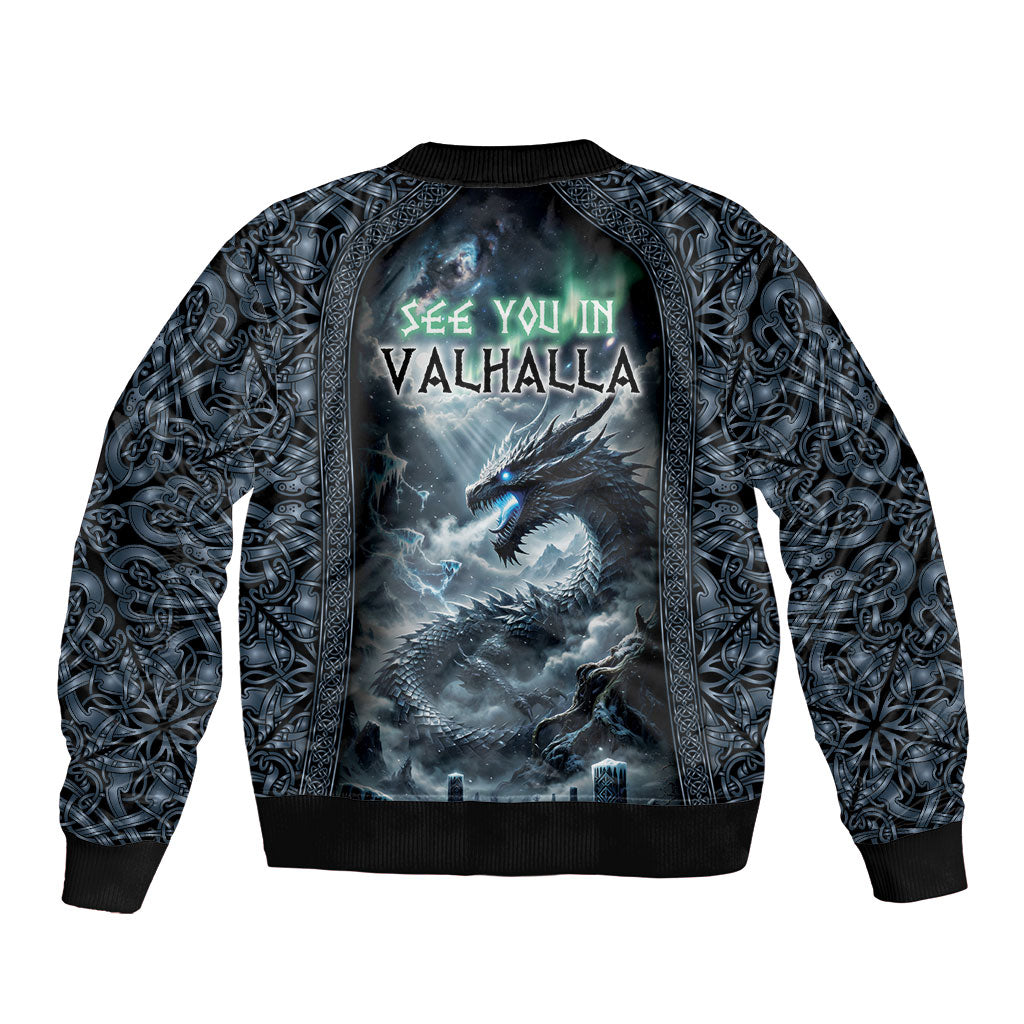 Dark Vikings Bomber Jacket Norse Dragon Nidhogg