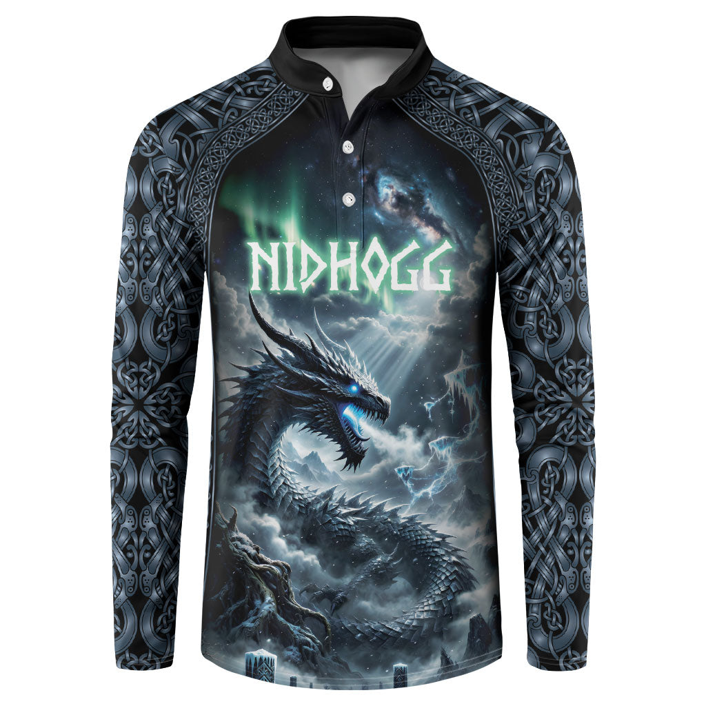 Dark Vikings Button Sweatshirt Norse Dragon Nidhogg
