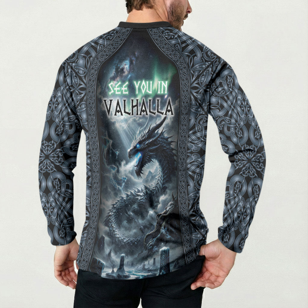 Dark Vikings Button Sweatshirt Norse Dragon Nidhogg