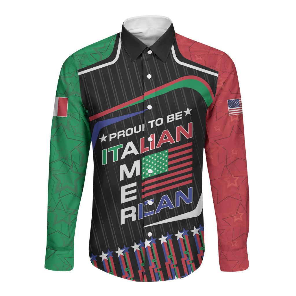 Personalized Italian American Heritage Month Long Sleeve Button Shirt Dual Flag Proud Unique Style