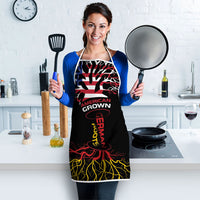 German American Heritage Month Apron USA Grown Germany Roots Tree Flag Pattern