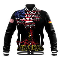 German American Heritage Month Baseball Jacket USA Grown Germany Roots Tree Flag Pattern