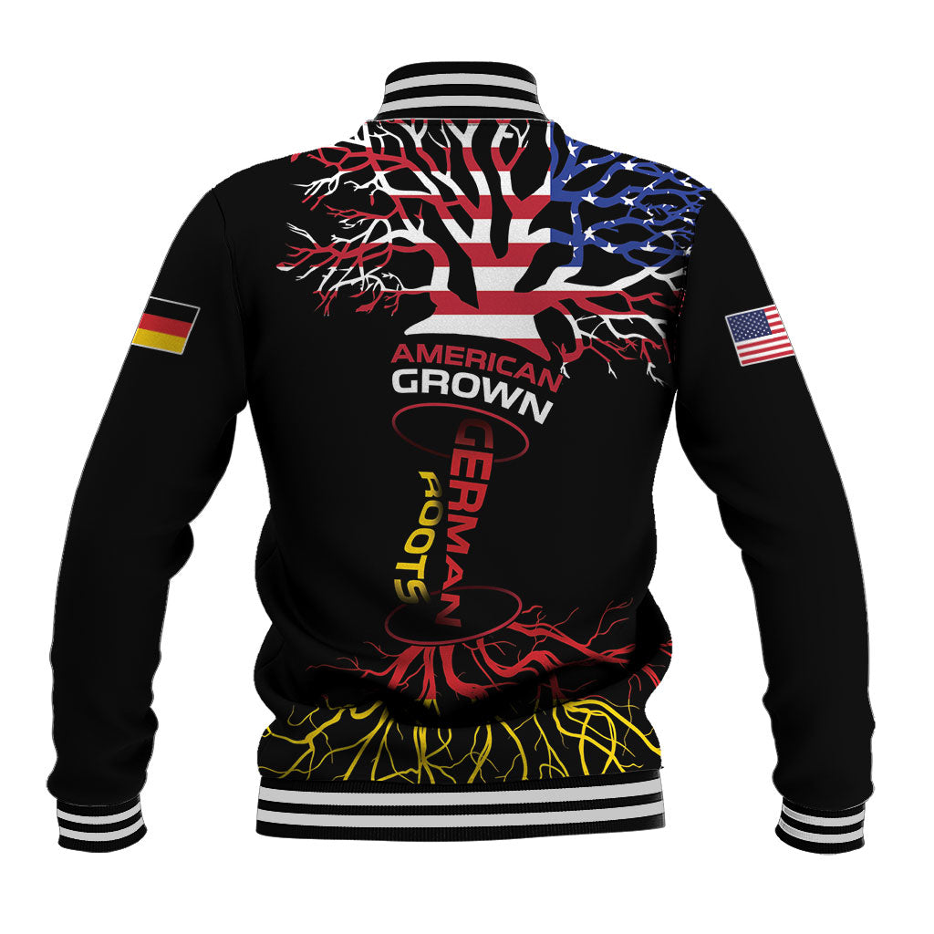 German American Heritage Month Baseball Jacket USA Grown Germany Roots Tree Flag Pattern