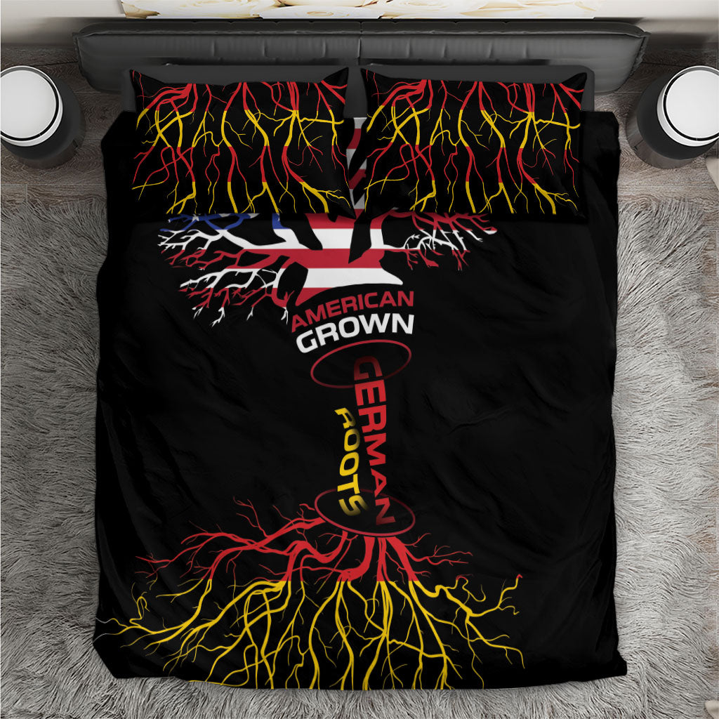 German American Heritage Month Bedding Set USA Grown Germany Roots Tree Flag Pattern