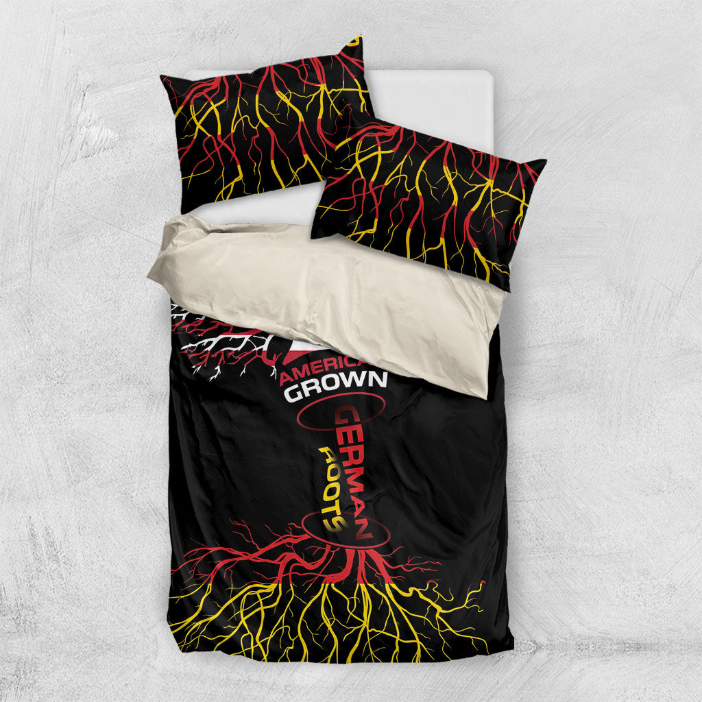 German American Heritage Month Bedding Set USA Grown Germany Roots Tree Flag Pattern