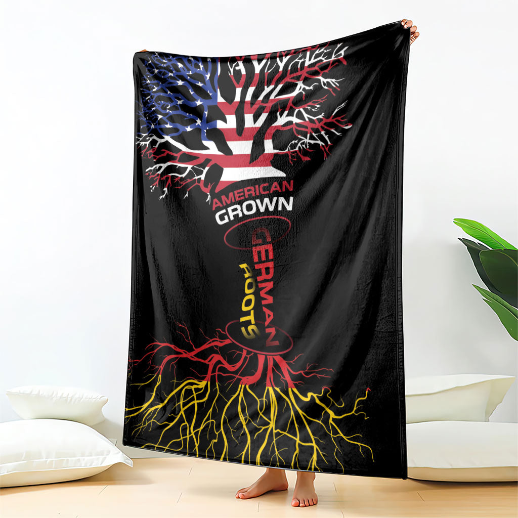 German American Heritage Month Blanket USA Grown Germany Roots Tree Flag Pattern