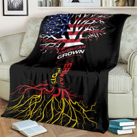 German American Heritage Month Blanket USA Grown Germany Roots Tree Flag Pattern