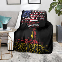 German American Heritage Month Blanket USA Grown Germany Roots Tree Flag Pattern
