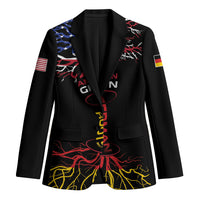 German American Heritage Month Blazer USA Grown Germany Roots Tree Flag Pattern
