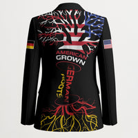 German American Heritage Month Blazer USA Grown Germany Roots Tree Flag Pattern