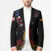 German American Heritage Month Blazer USA Grown Germany Roots Tree Flag Pattern