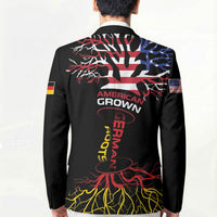 German American Heritage Month Blazer USA Grown Germany Roots Tree Flag Pattern