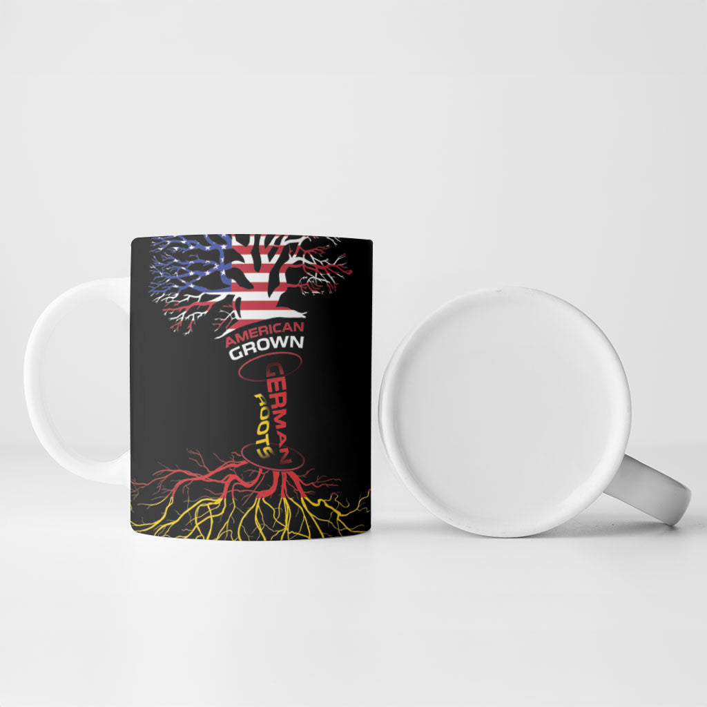 German American Heritage Month Ceramic Mug USA Grown Germany Roots Tree Flag Pattern