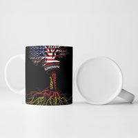 German American Heritage Month Ceramic Mug USA Grown Germany Roots Tree Flag Pattern