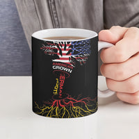 German American Heritage Month Ceramic Mug USA Grown Germany Roots Tree Flag Pattern