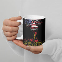 German American Heritage Month Ceramic Mug USA Grown Germany Roots Tree Flag Pattern